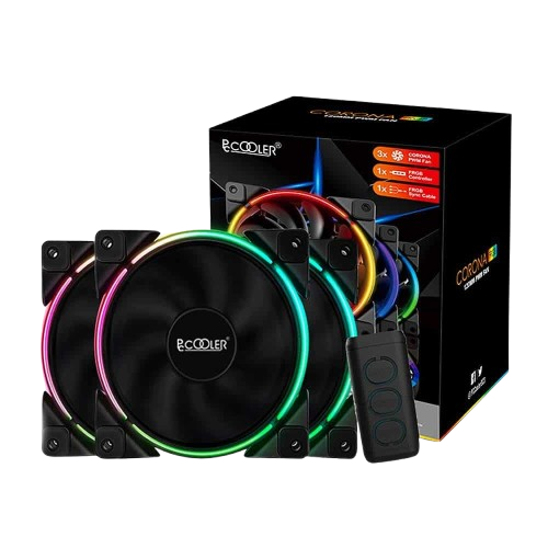 PC COOLER CORON 3-IN-1 FRGB CASE FAN KIT 5V 3 PIN
