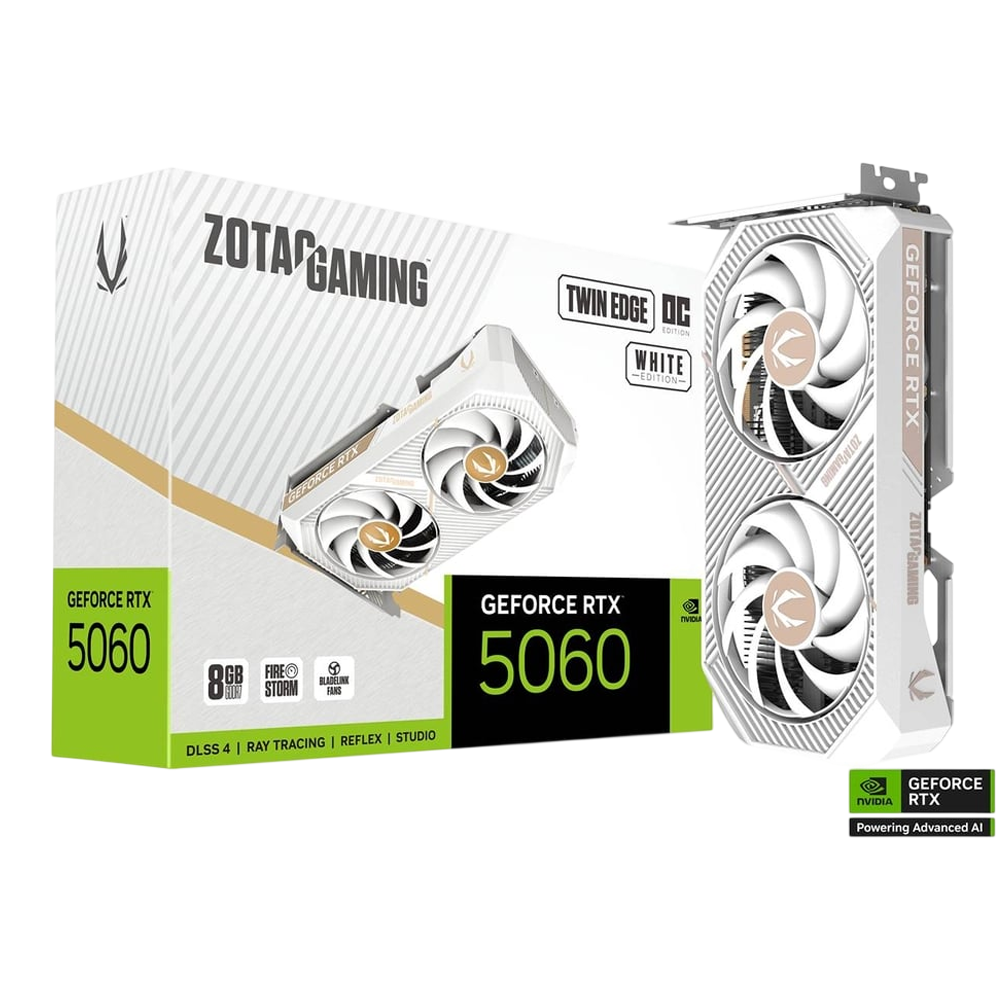 ZOTAC RTX 5060 TWIN AMP 8GB GDDR7 128 BIT WHITE