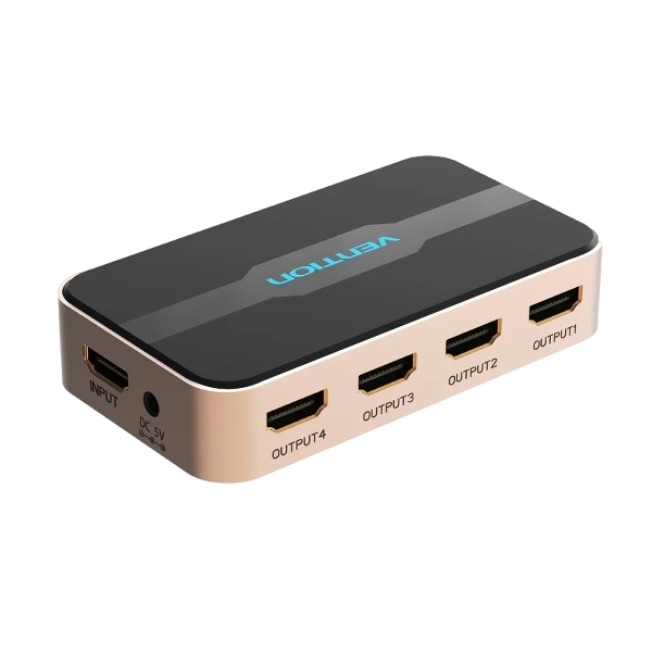 VENTION 1 IN 4 OUT HDMI SPLITTER 4K BLACK